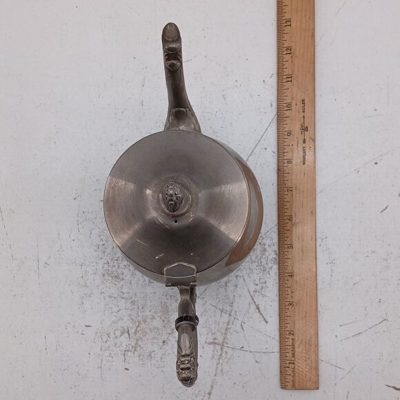 Vintage Silver Plated Footed Tea Pot Creamer Lidded Sugar Bowl Set Ornate Handle - Picture 16 of 16